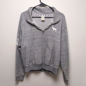 Women's PINK brand quarter zip pullover Gray Large